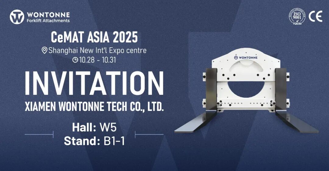 Wontonne Forklift Attachments estará na CeMAT ASIA 2025